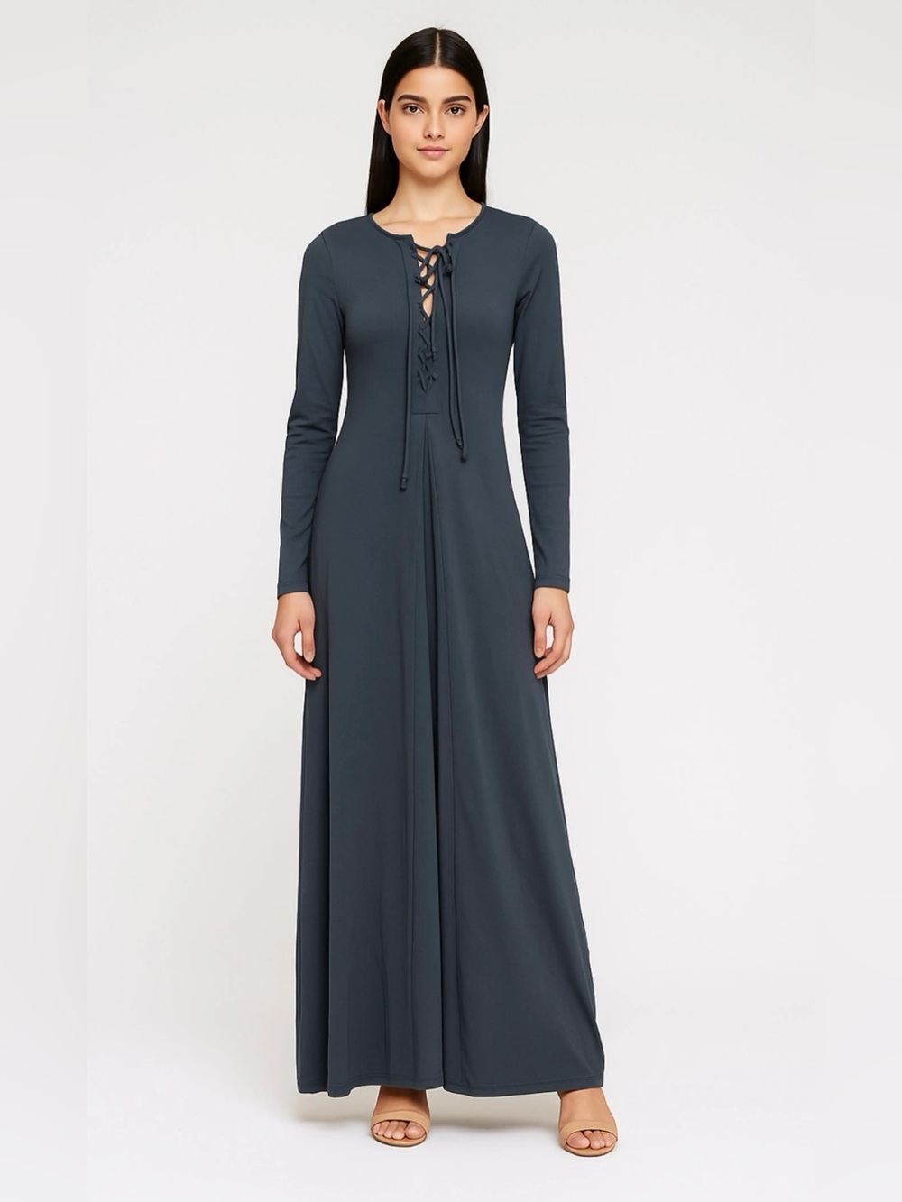 Womens Free People Beach FPB Size Xs Maxi Dress Long Sleeve Raw edges flawed